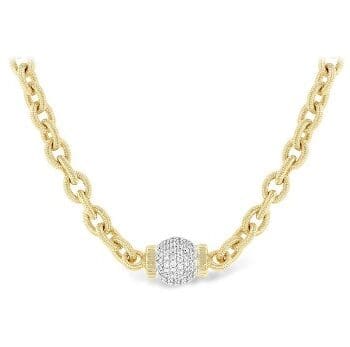 Diamond Pave' ball necklace N7385
