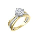 "Belle" Diamond Engagement Ring two-tone yellow and white gold No392SMA