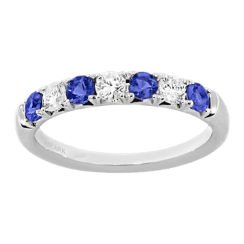 Classic Shared Prong Sapphire and Diamond Band