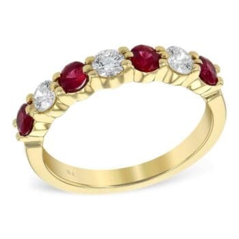 Ruby and Diamond Gold Band