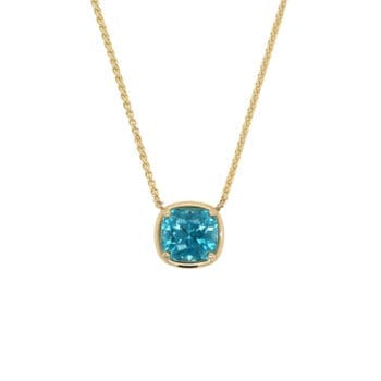 Blue Zircon Luna Necklace