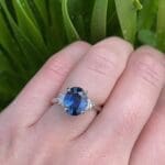 Sapphire and Diamond Trellis Ring