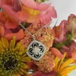 N8488 Onyx & Diamond Floral Filigree Necklace