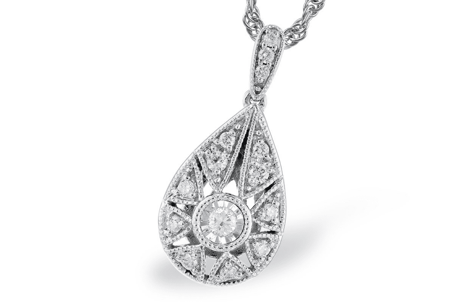165-224 Vintage Style Diamond Pear Shape Necklace