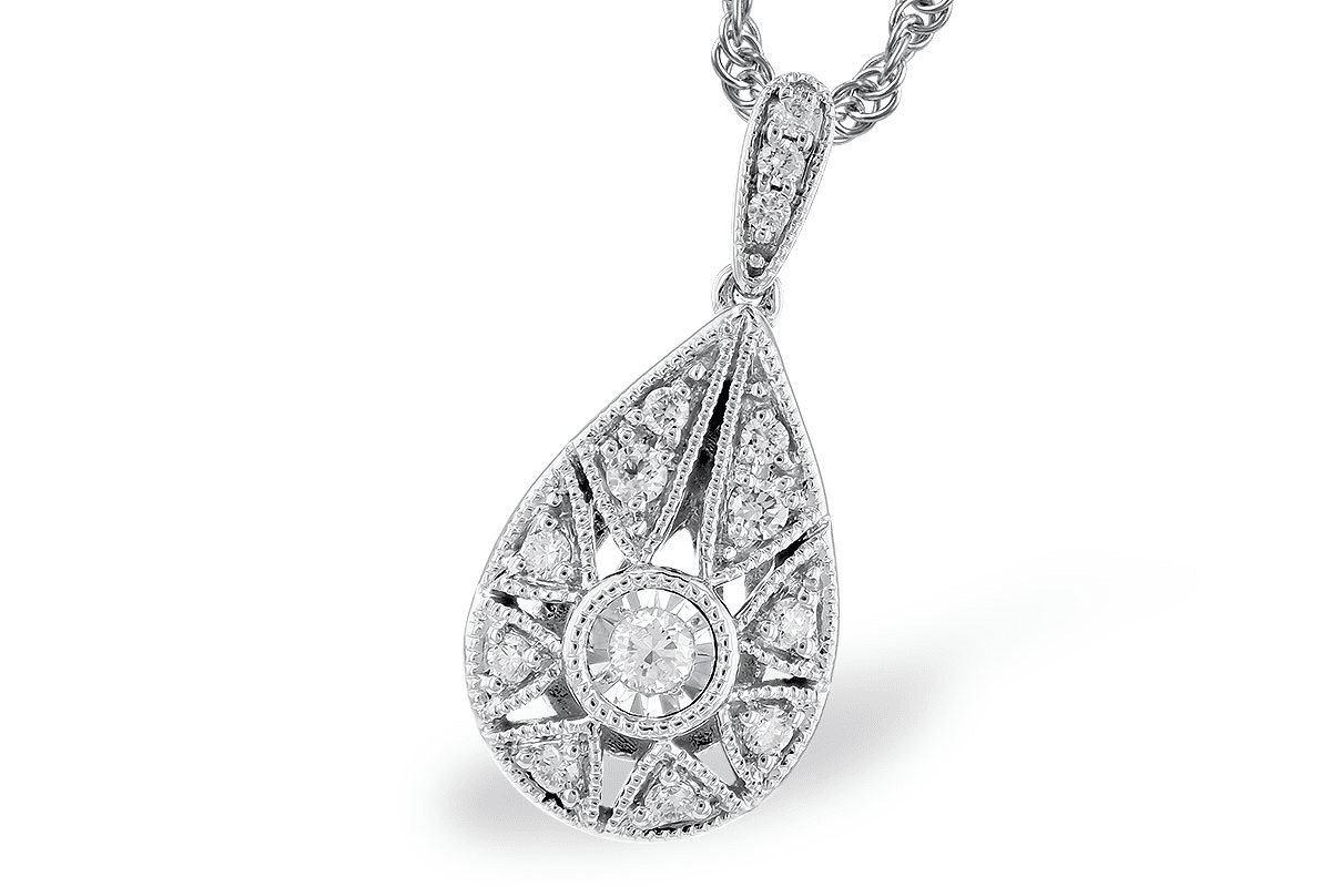 165-224 Vintage Style Diamond Pear Shape Necklace