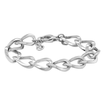 Oval Cable Link Bracelet over 14mm wide for a substantial look.