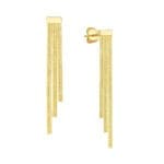 Triple Snake Chain Earrings dangles yellow gold post earrings.