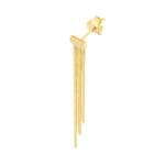Triple Snake Chain Earrings yellow gold post earrings. Single earring showing post location