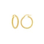 Twisted rope hoop earrings 14k yellow gold