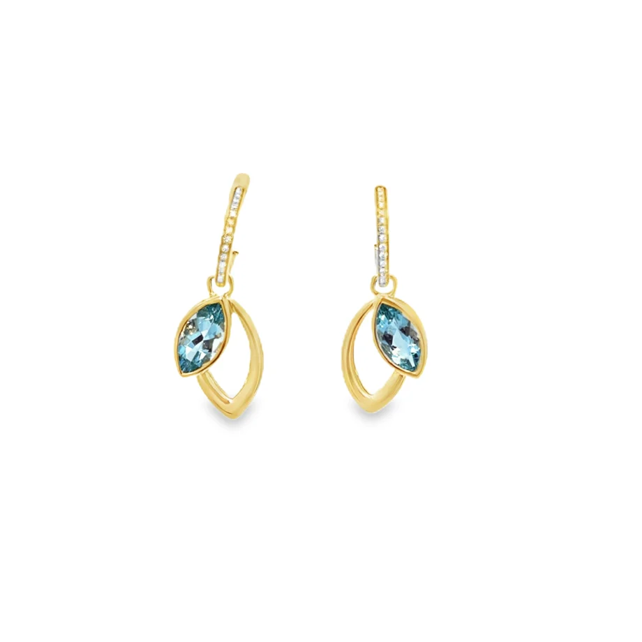 Modern Aquamarine Dangle Earrings