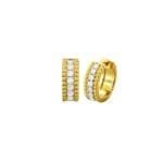 Beaded Diamond Huggie hoops
