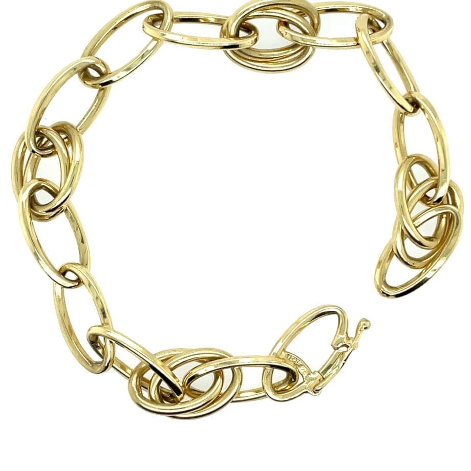 Square Wire Link Bracelet in 18K yellow gold