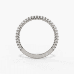 14K White Gold Diamond Band with U-Prong Setting – 0.35cttw through the finger view
