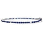 Sapphire and Diamond Tennis Bracelet 14k white gold