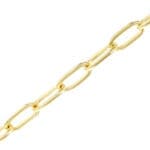14K Yellow Gold Paperclip Chain – 2.4mm, 16"