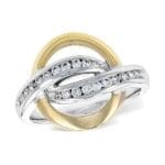 Diamond Crossover Circle Ring