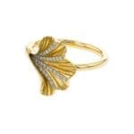 Ginkgo Diamond Ring 14k yellow gold