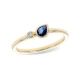 Toi et Moi Ring with Sapphire & Diamond 14k yellow gold