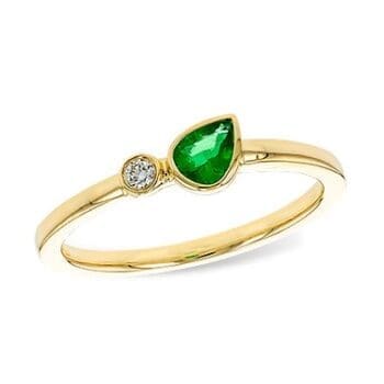 Toi et Moi Ring with Emerald & Diamond
