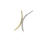 Curved Pendant Necklace with Diamond Accents