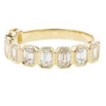 Emerald Cut Diamond Bezel Band - 14k yellow gold 1.35cttw diamonds