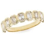 Emerald Cut Diamond Bezel Band - 14k yellow gold 1.35cttw diamonds