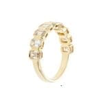 Emerald Cut Diamond Bezel Band - 14k yellow gold 1.35cttw diamonds