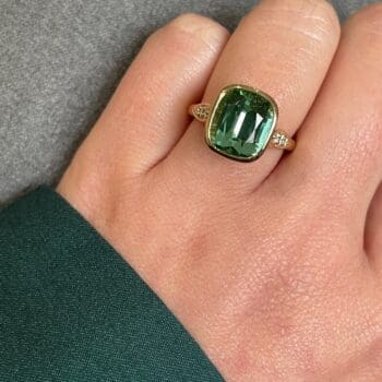 Mint Tourmaline Concerto Ring Made in Maine