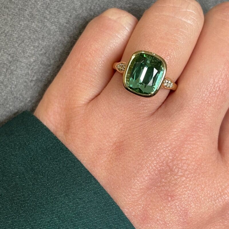 Mint Tourmaline Concerto Ring Made in Maine