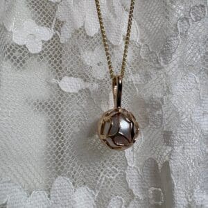 320-5 Hand Fabricated Pearl Globe Pendant