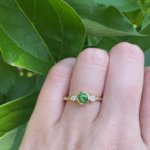 Tourmaline and Diamond Bezel Set Ring 14k yellow gold 200-1895