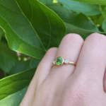 Tourmaline and Diamond Bezel Set Ring 14k yellow gold