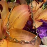 Needle's Eye Link Necklace 14k yellow gold 17" long with a lobster claw clasp