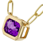 N8703 Rectangular Amethyst Necklace