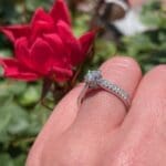 Double Row Pave' Diamond Ring side view