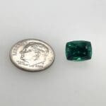 Maine Green Tourmaline - with a dime for scale