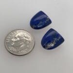 Lapis Lazuli Cabochons loose shown with a dime for scale
