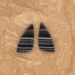 Matched Pair Tuxedo Agate, Sail Shaped Cabochons 270-1451 loose