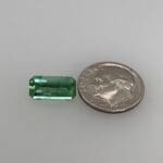 Maine Green Tourmaline (N) 3.28ct Opposed Bar loose with dime for scale