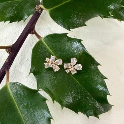 Diamond cluster earrings