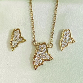 Maine State Diamond Jewelry Set