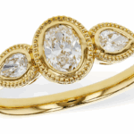 D6076 Oval and Pear Diamond Engagement Ring