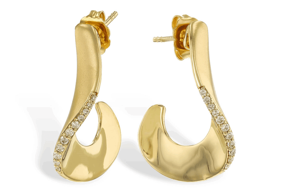 E2229 Twisted Teardrop Hoop Earrings