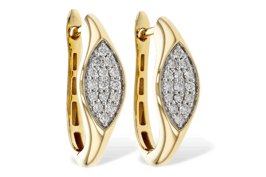 E2363 Diamond Pave Marquis Earrings