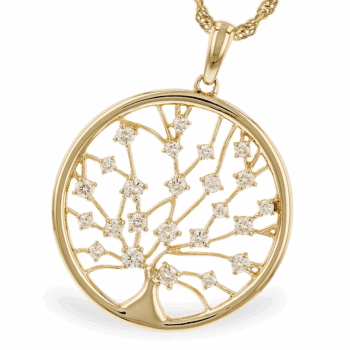 N8438 Diamond Tree of Life Necklace
