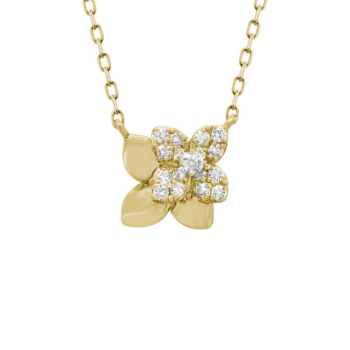GNM88PMYD Overlapping Diamond Flower Necklace