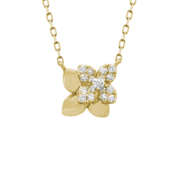 Overlapping Diamond Flower Necklace