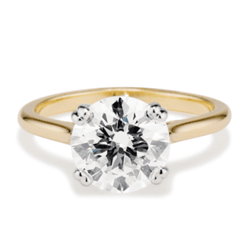 Viisi engagement ring with 2.72 carat round diamond in platinum and yellow gold, size 6.5