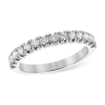 Round Diamond Wedding Band in 14K White Gold