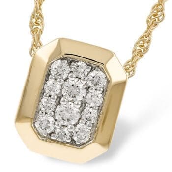 Rope pendant with 0.25cttw round diamonds in 14K two tone metal, pave setting